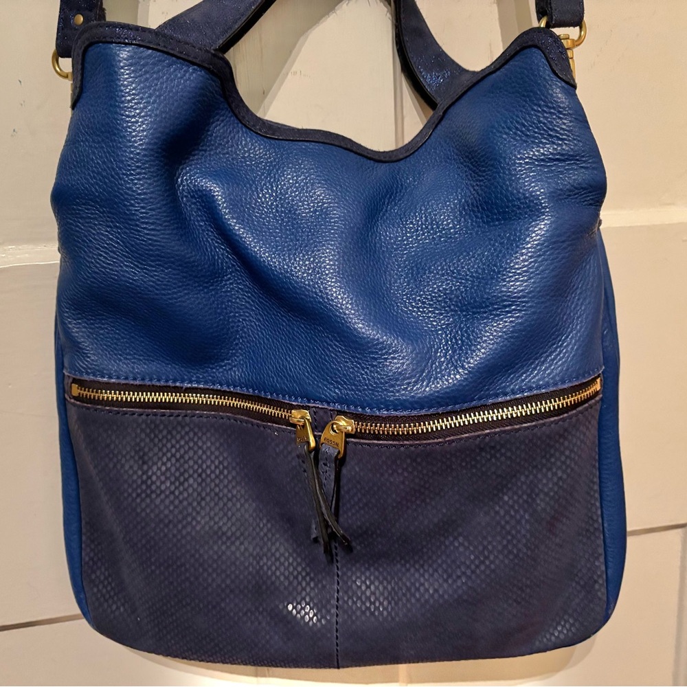 Fossil Erin Leather Foldover Tote/crossbody Bag - Picture 3 of 9